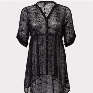NWT Torrid Lace Lexie 3/4 Sleeve Tunic